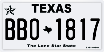 TX license plate BBO1817