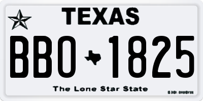 TX license plate BBO1825