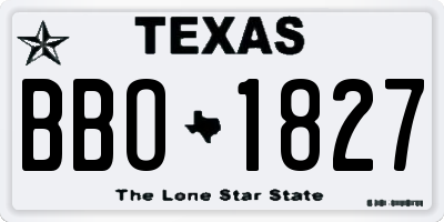 TX license plate BBO1827