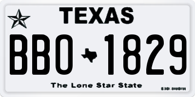 TX license plate BBO1829