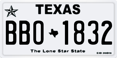 TX license plate BBO1832