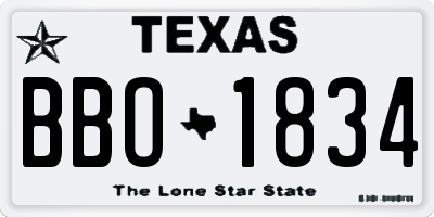 TX license plate BBO1834