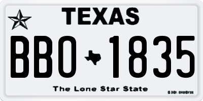 TX license plate BBO1835