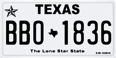 TX license plate BBO1836
