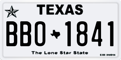 TX license plate BBO1841