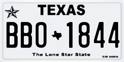 TX license plate BBO1844