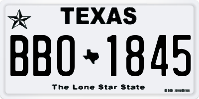 TX license plate BBO1845