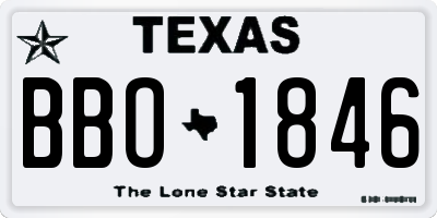 TX license plate BBO1846
