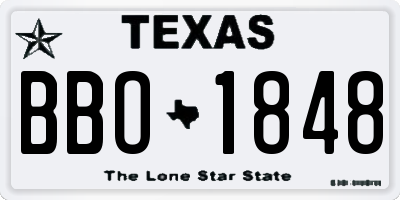 TX license plate BBO1848