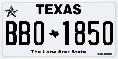 TX license plate BBO1850