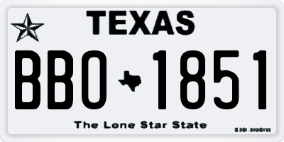 TX license plate BBO1851