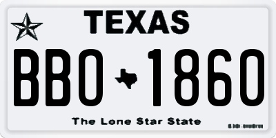 TX license plate BBO1860