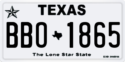 TX license plate BBO1865