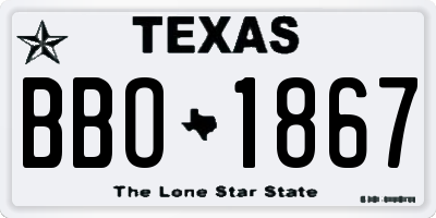 TX license plate BBO1867