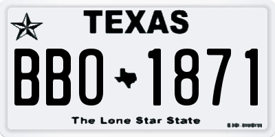 TX license plate BBO1871