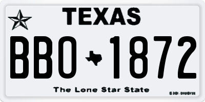 TX license plate BBO1872