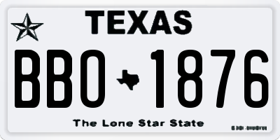 TX license plate BBO1876