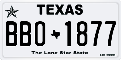 TX license plate BBO1877