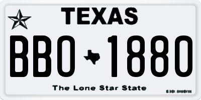 TX license plate BBO1880