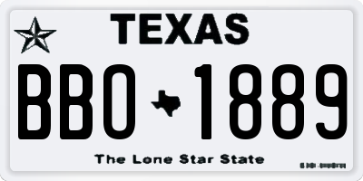 TX license plate BBO1889