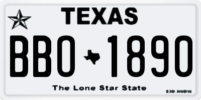 TX license plate BBO1890
