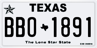 TX license plate BBO1891