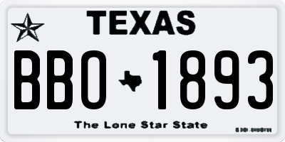 TX license plate BBO1893
