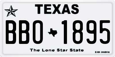 TX license plate BBO1895