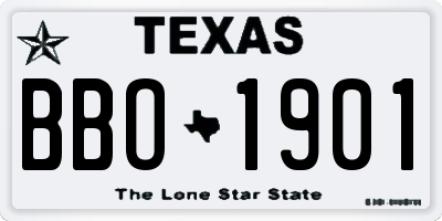 TX license plate BBO1901