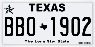TX license plate BBO1902