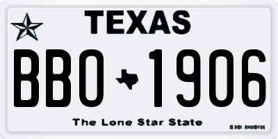 TX license plate BBO1906