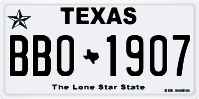 TX license plate BBO1907