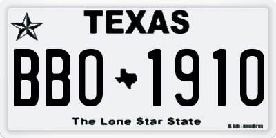 TX license plate BBO1910