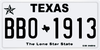 TX license plate BBO1913