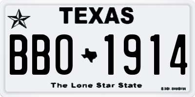TX license plate BBO1914