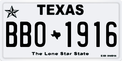 TX license plate BBO1916