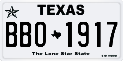 TX license plate BBO1917