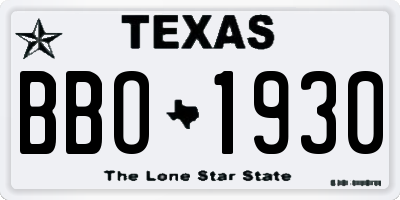 TX license plate BBO1930