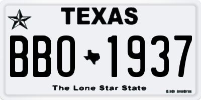 TX license plate BBO1937