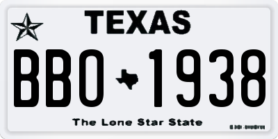 TX license plate BBO1938