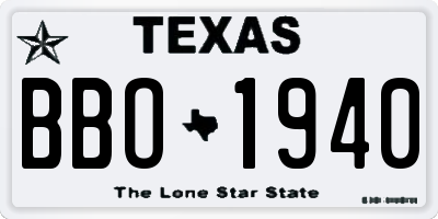 TX license plate BBO1940