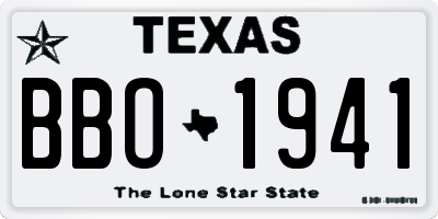 TX license plate BBO1941