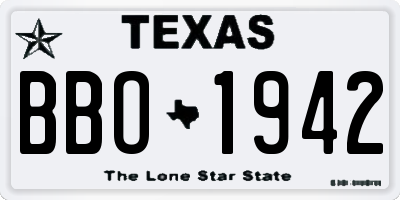 TX license plate BBO1942
