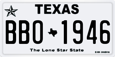 TX license plate BBO1946