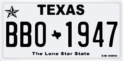 TX license plate BBO1947