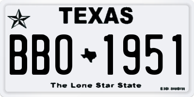TX license plate BBO1951