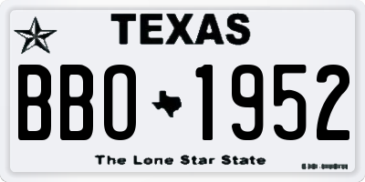 TX license plate BBO1952