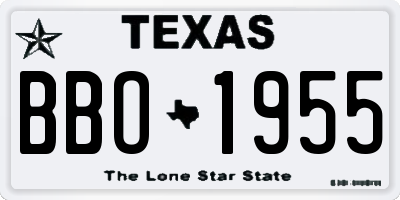 TX license plate BBO1955