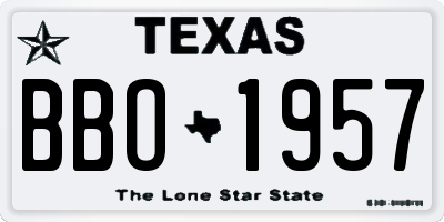 TX license plate BBO1957