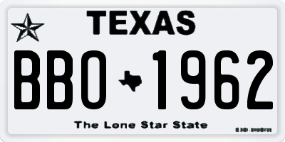 TX license plate BBO1962